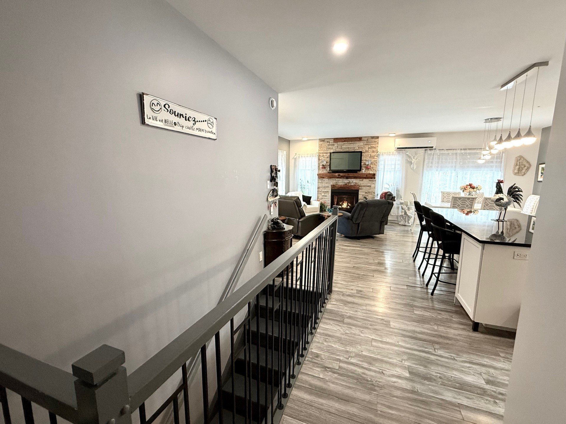 Beautiful wooden and iron balustrade