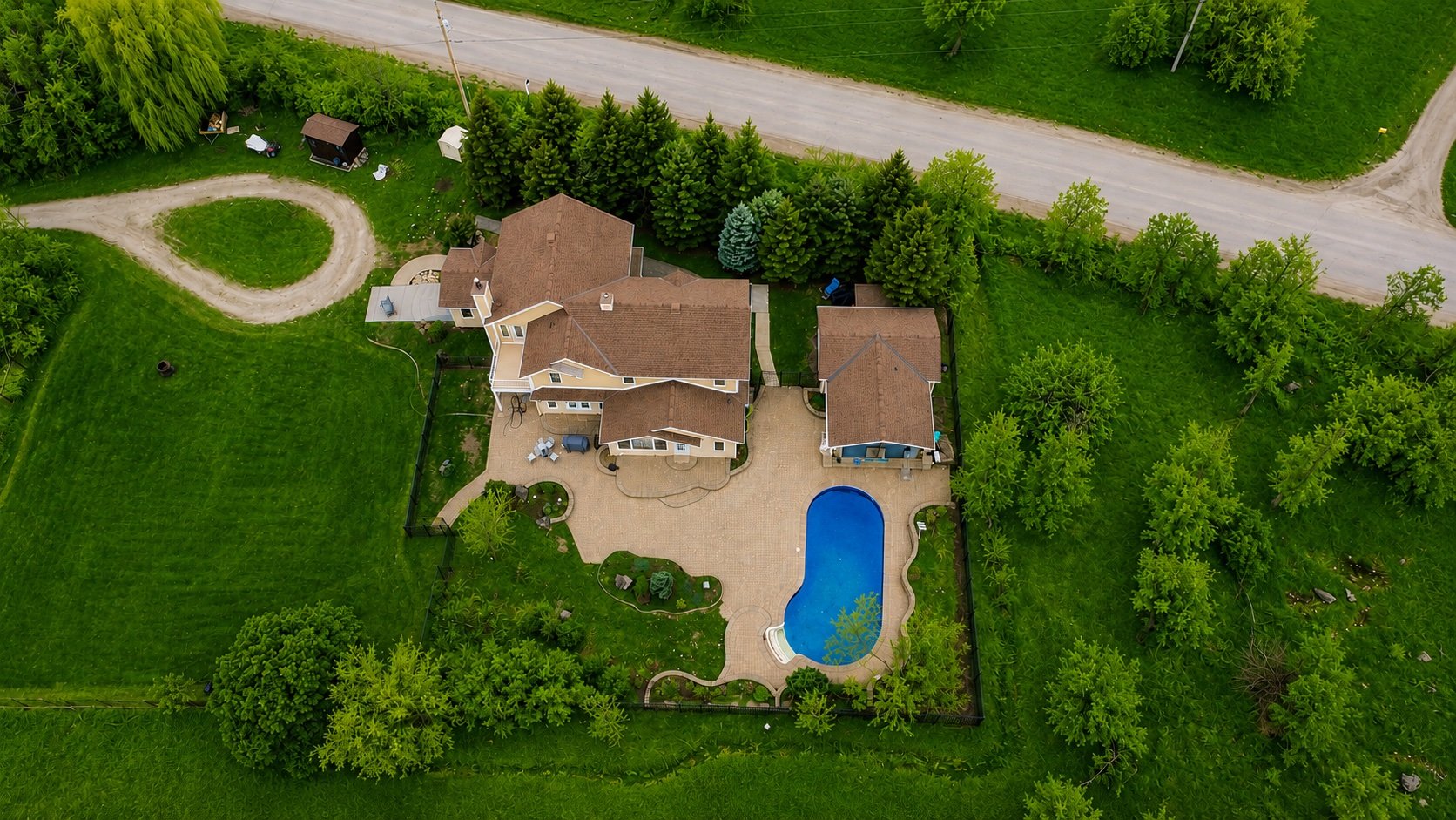 Aerial photo - AI generated for the pool