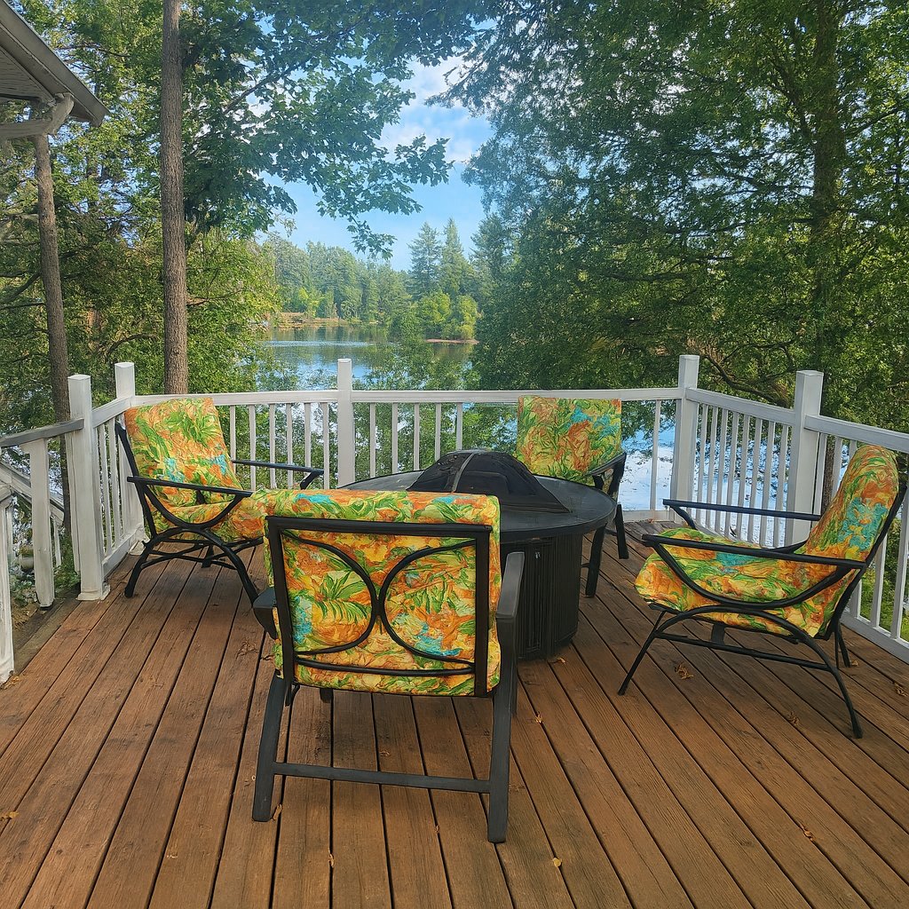 Terrasse - Vue du lac en été