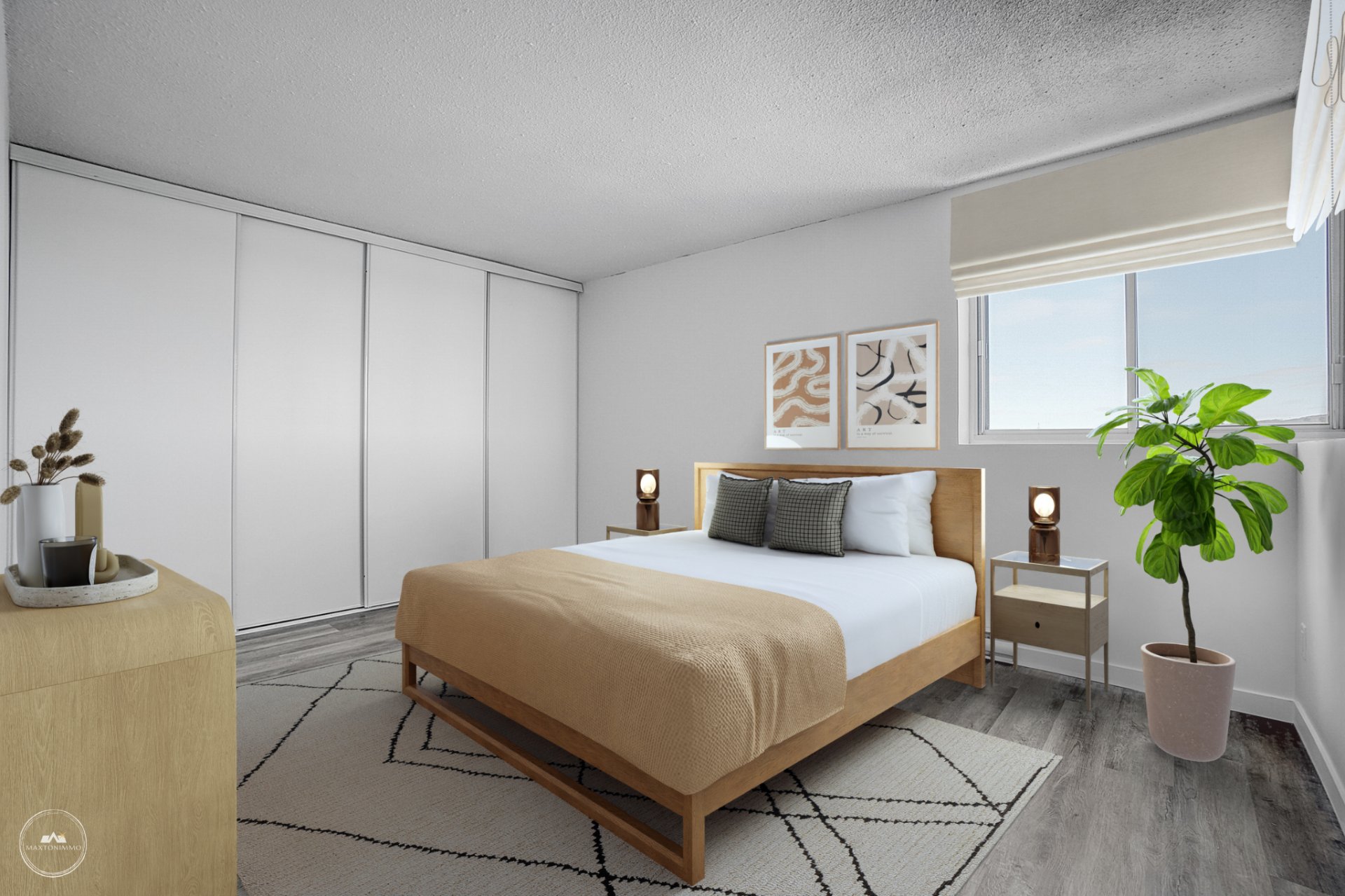 Chambre à coucher principale - Photos mises en scène virtuellement.