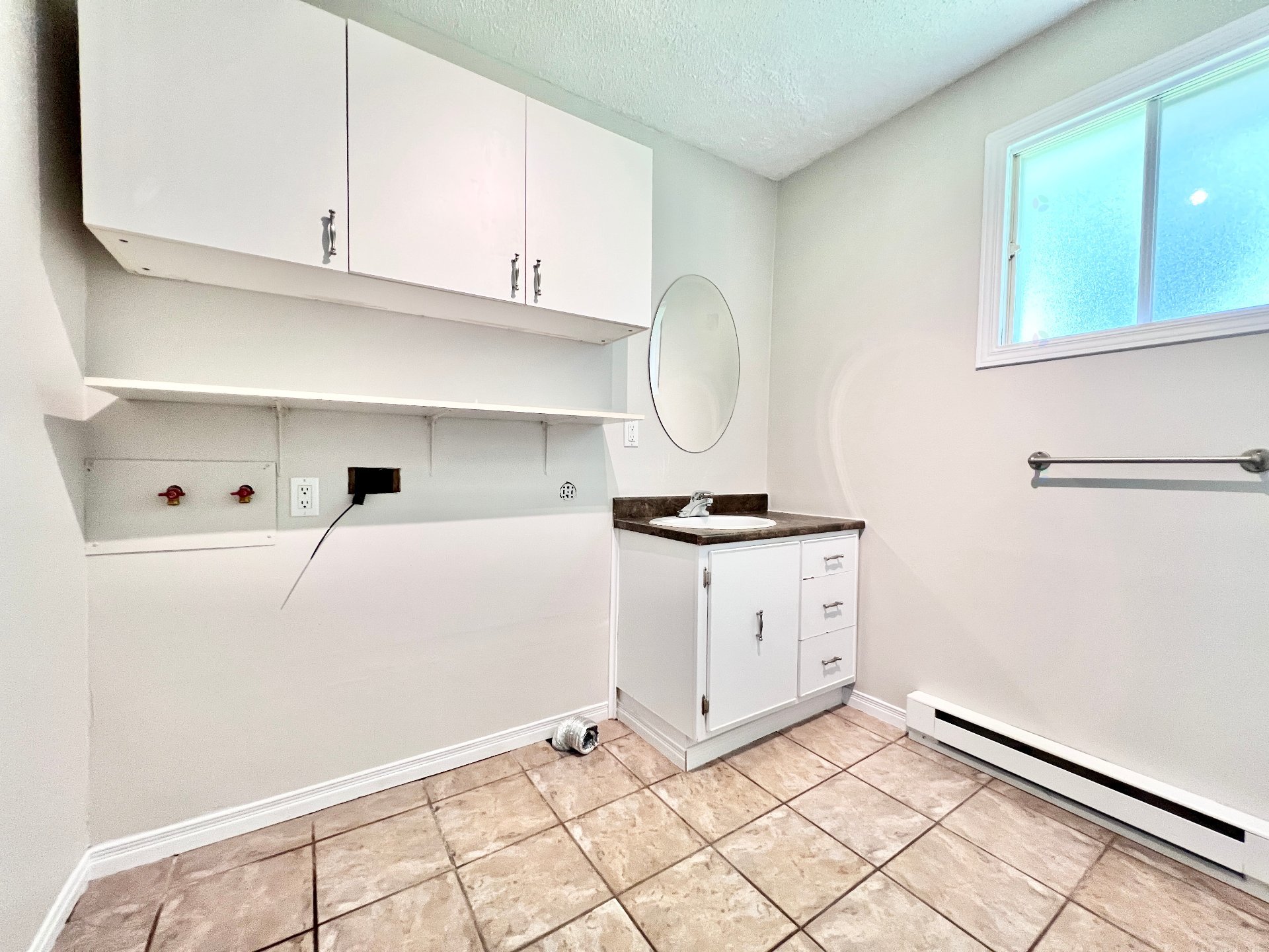Washer and dryer outlets.