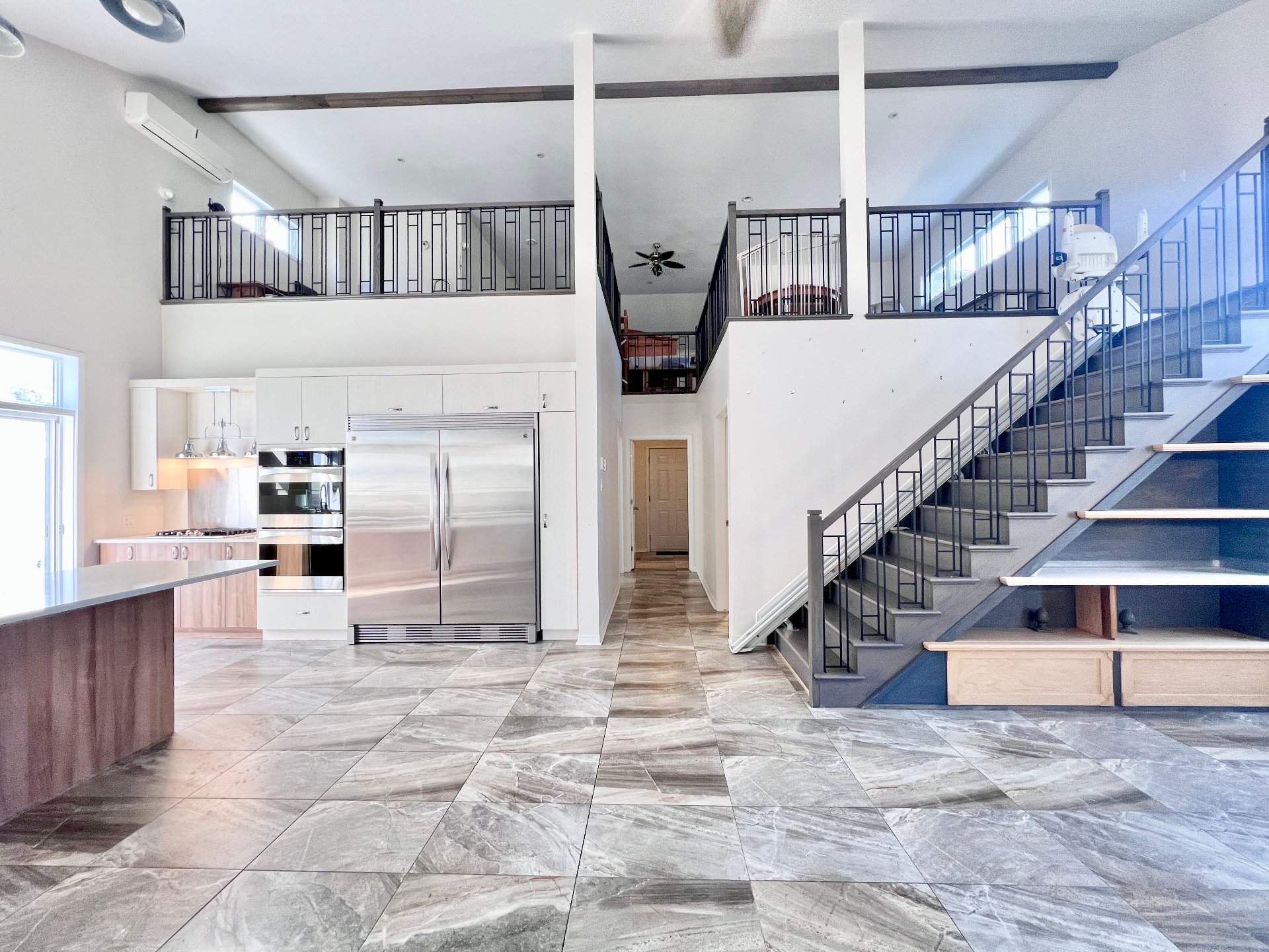 Two-storey main living unit.