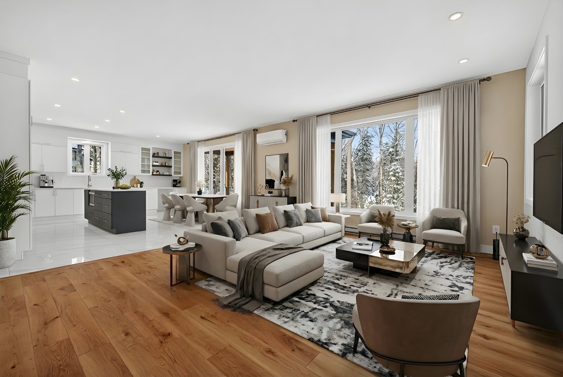 Living room - Virtual staging for illustrative purposes only.