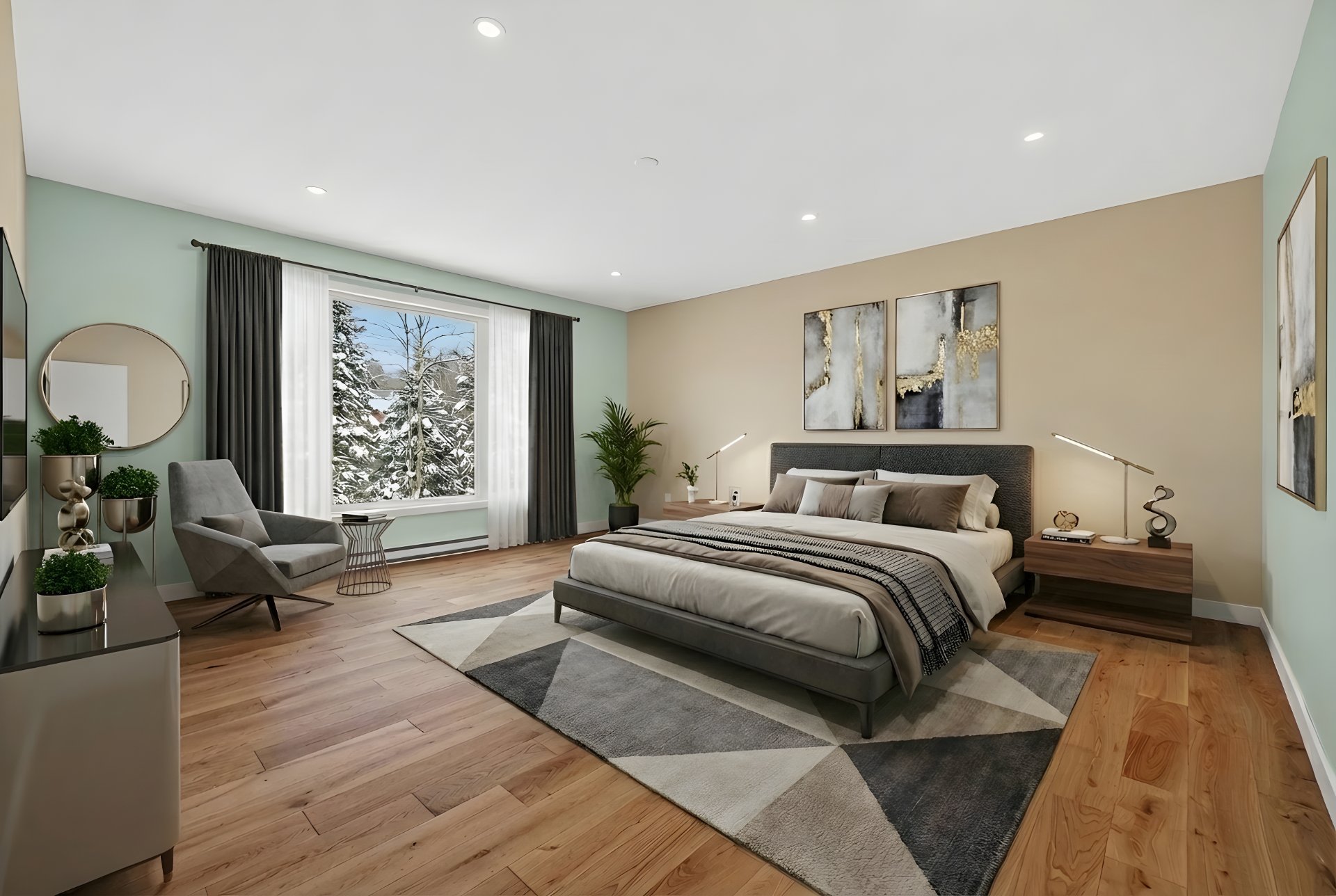 Master bedroom - Virtual staging for illustrative purposes only.