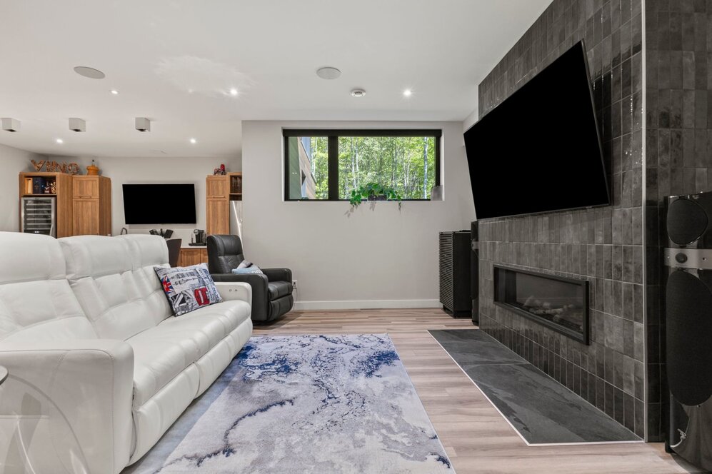 Family room - With a propane fireplace.