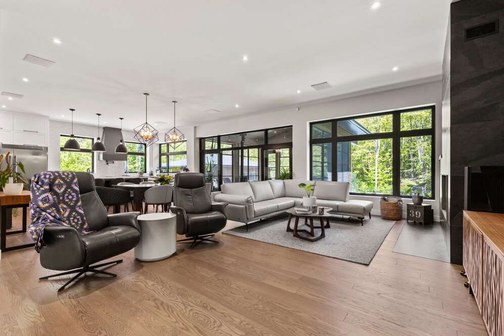 Living room - The floors are engineered wood.