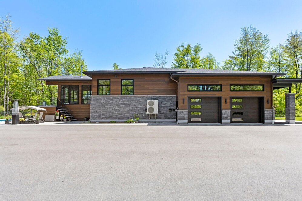 Backyard - View from the attached double garage