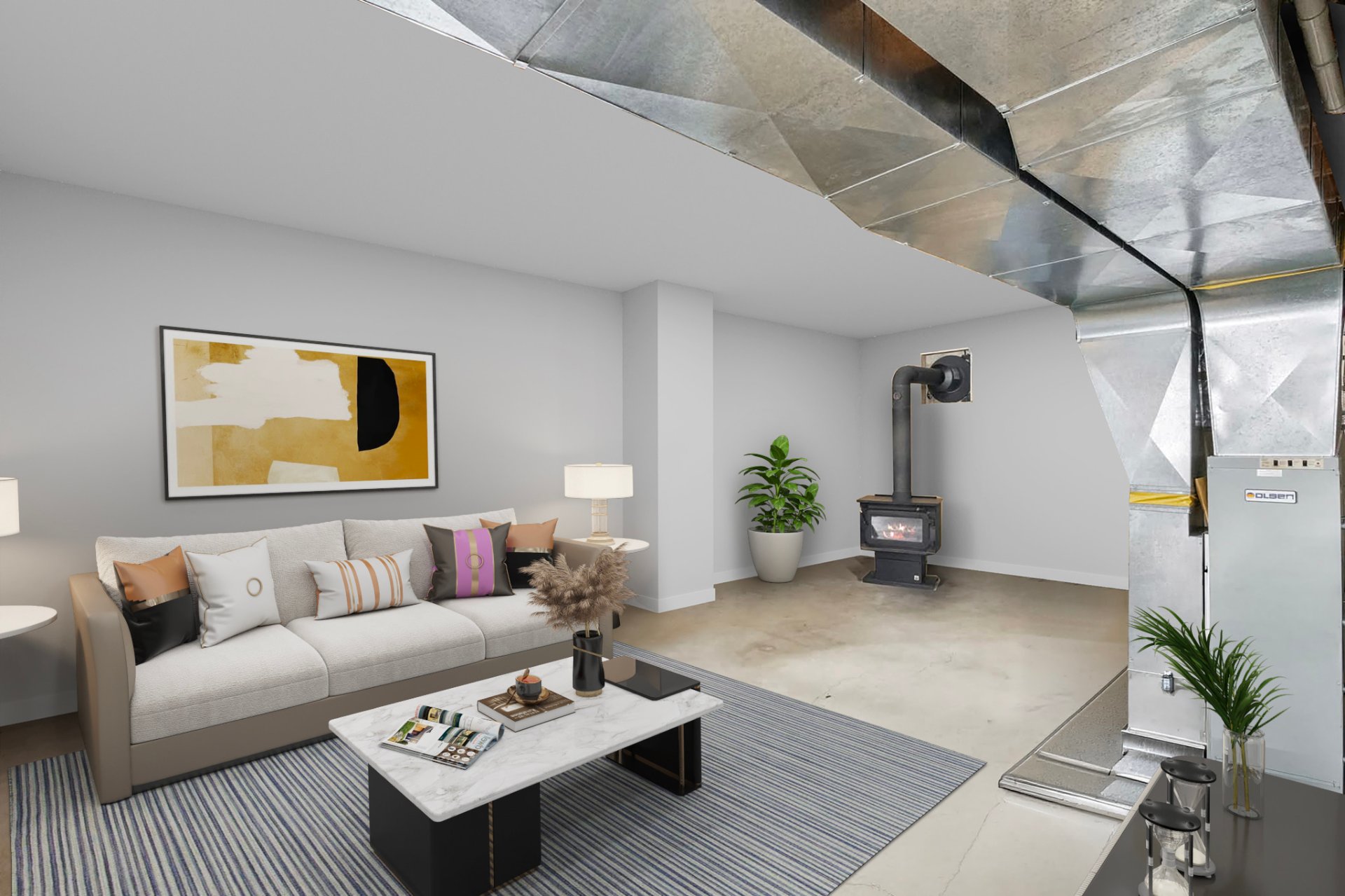 Salle familiale - Home staging virtuel