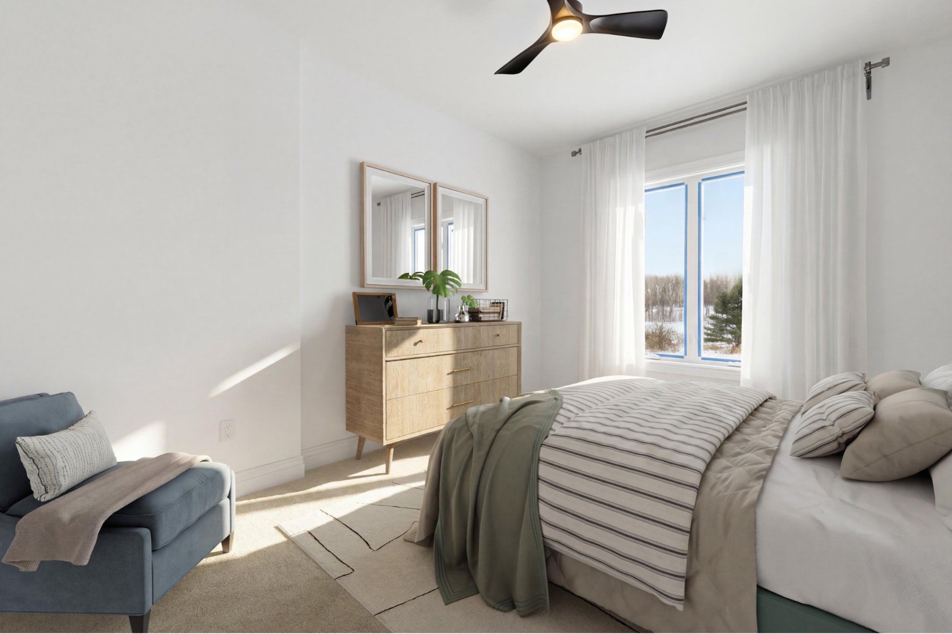 Bedroom - Virtually staged