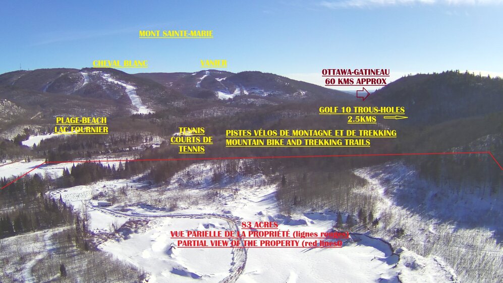 Aerial photo - View to the east ,ski slopes of Mont Ste-Marie
