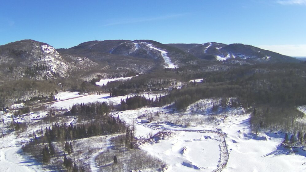 Aerial photo - View to the east ,ski slopes of Mont Ste-Marie