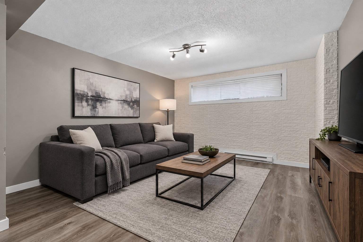 Family room ; AI virtual staging