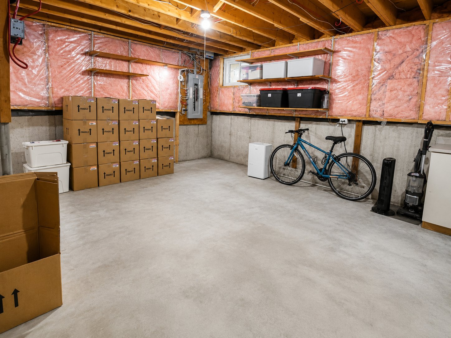 Chambre à coucher - Espace pour compléter la chambre au sous-sol