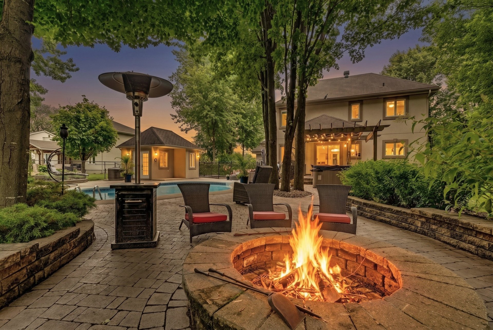 Outdoor lounge area.