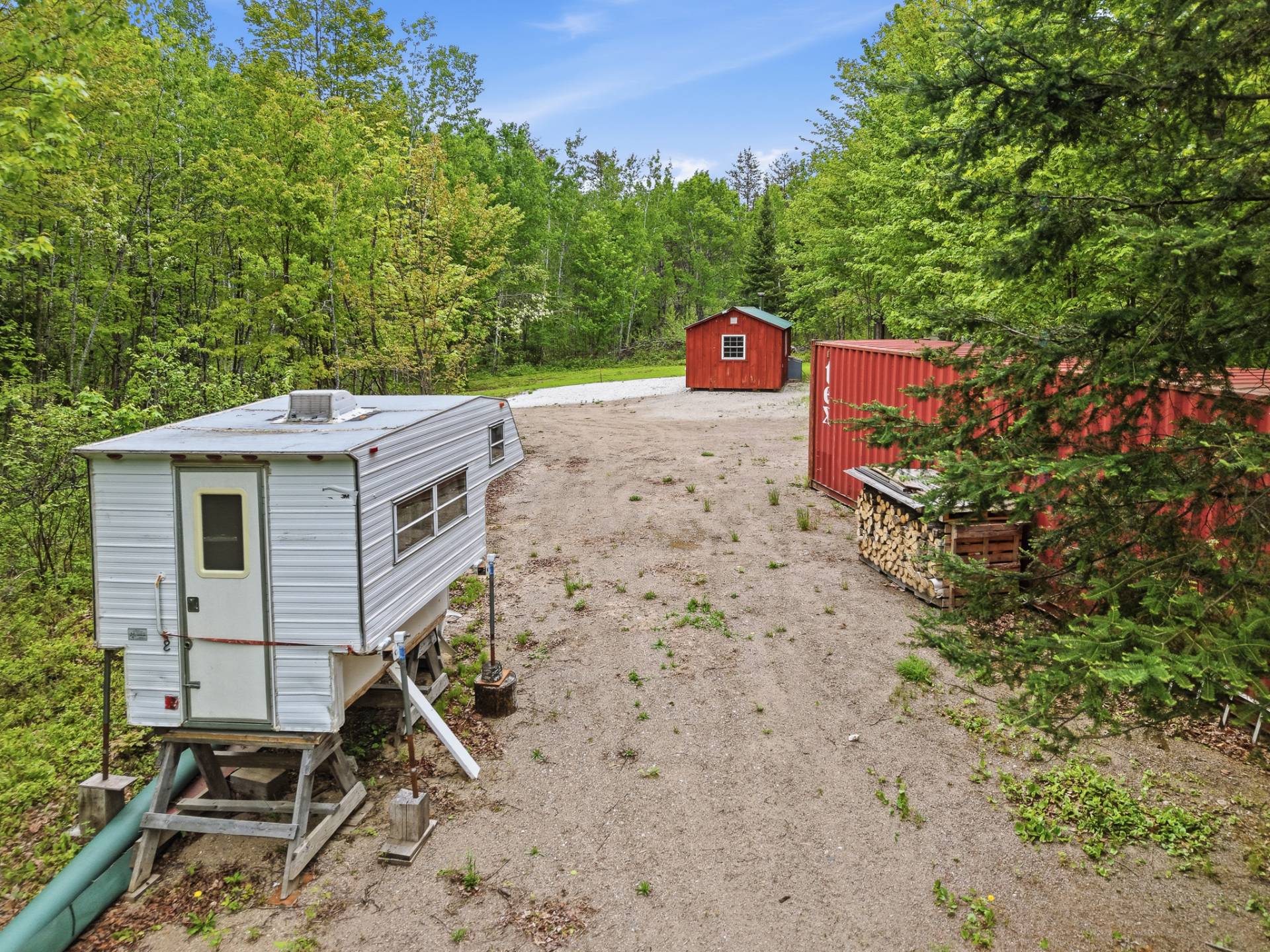 travel trailer and container