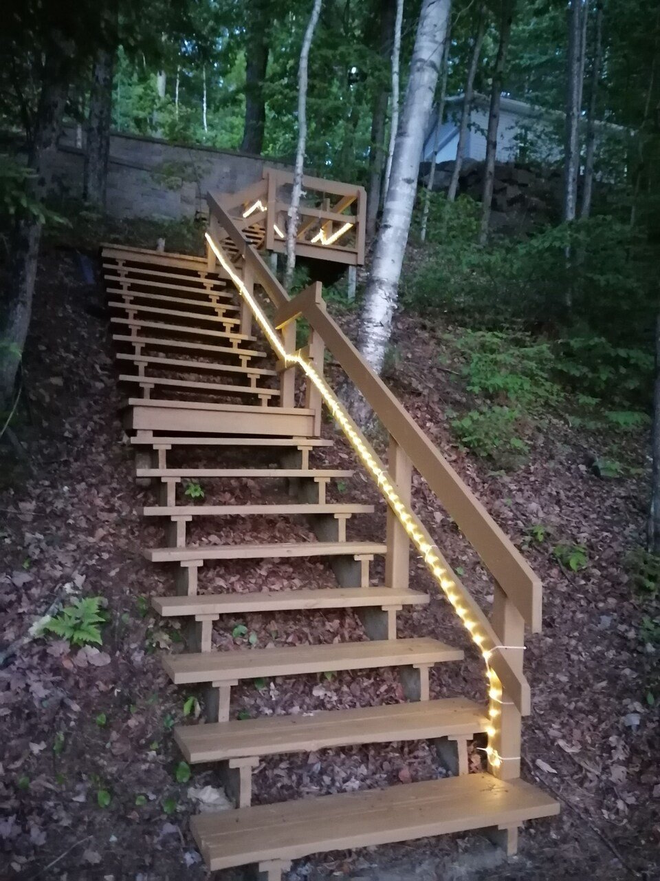 Autre - escaliers au lac avec des lumières