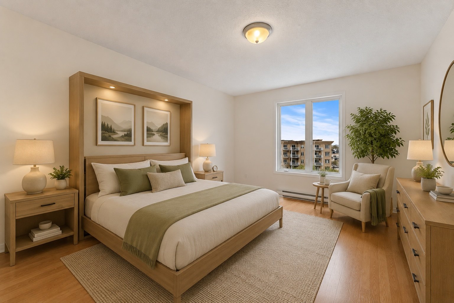 Chambre à coucher principale - Staging virtuel à titre visuel seulement
