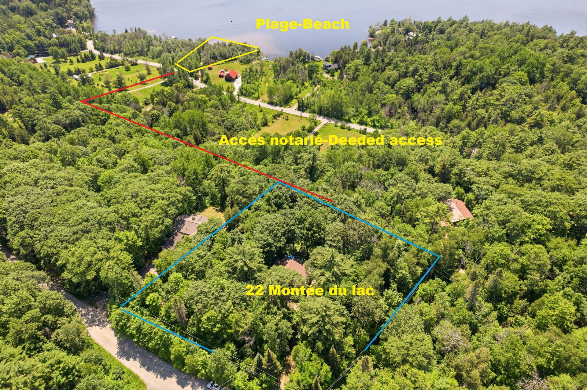 Accès au plan d'eau