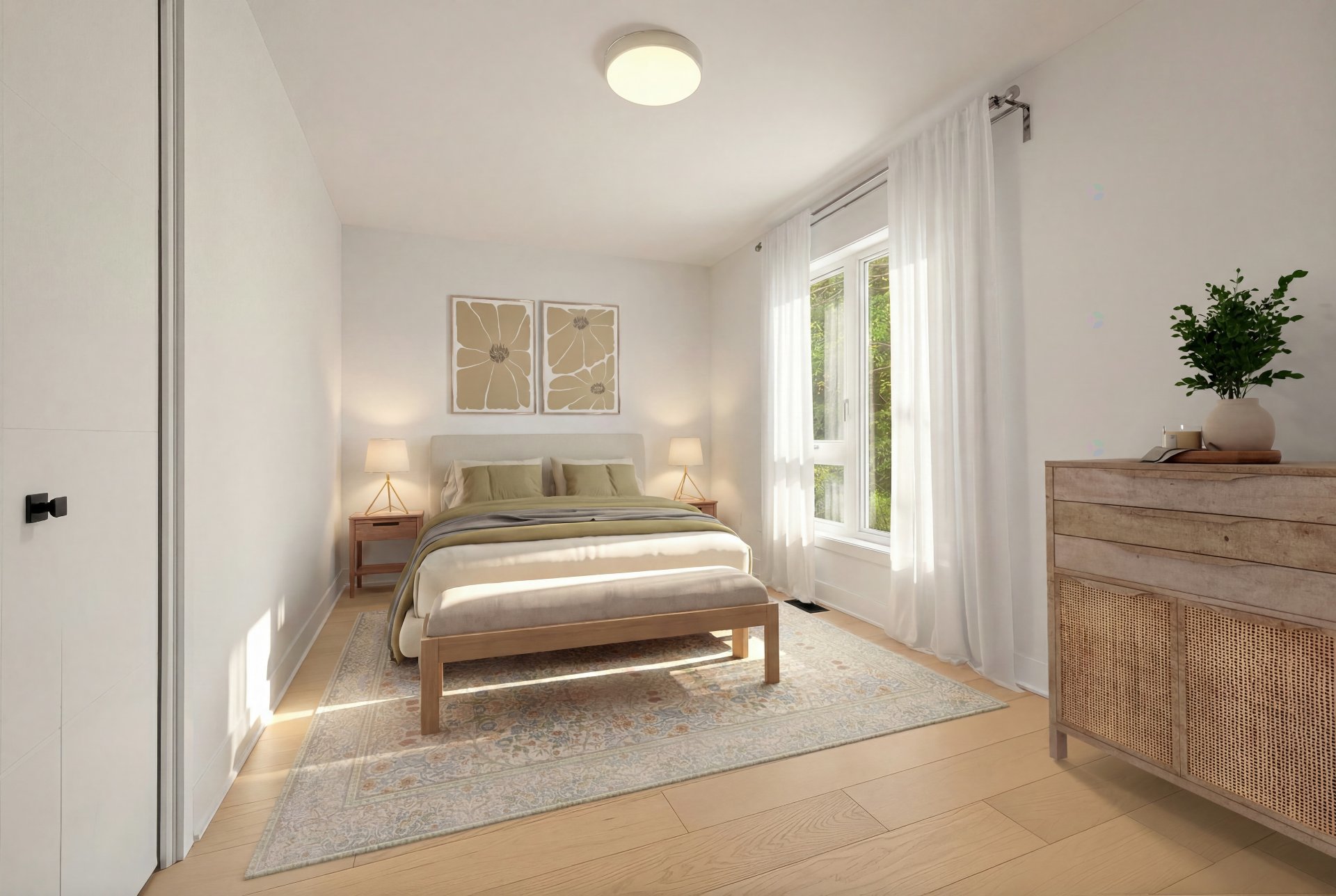 Virtually staged - bedroom