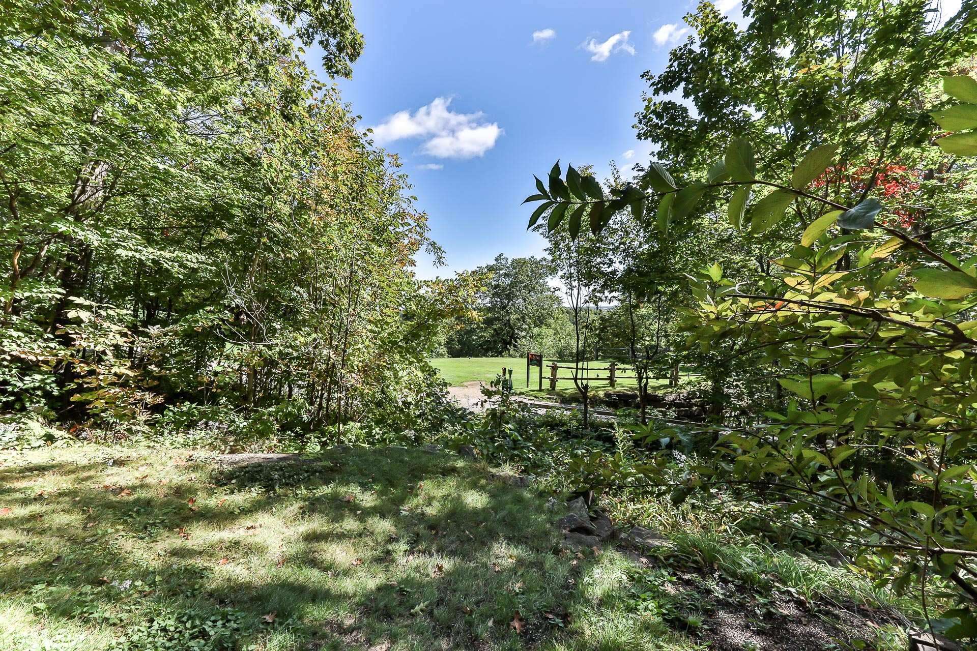 Cour - Vue arrière sur le golf du Château Montebello #4